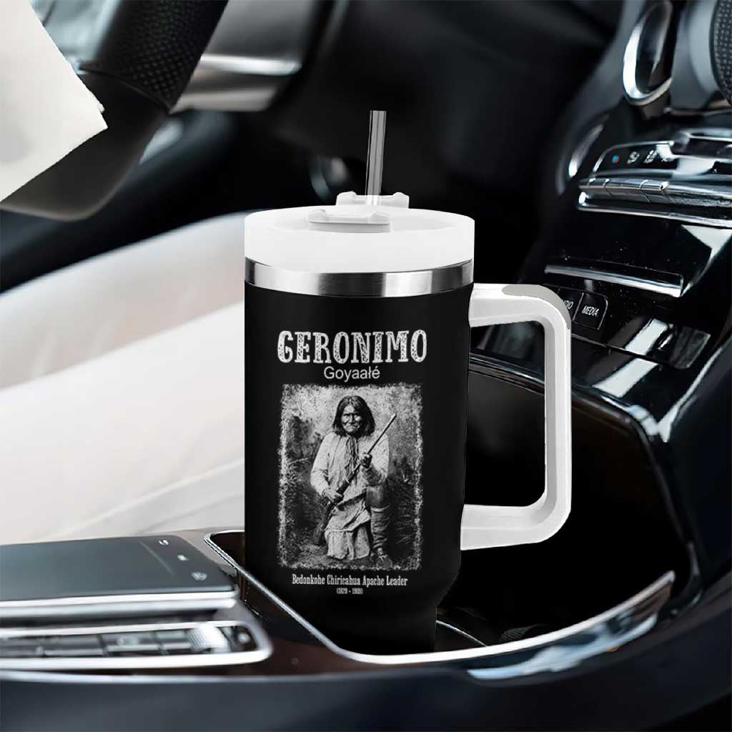 Geronimo Apache Leader American Indian History Tumbler With Handle