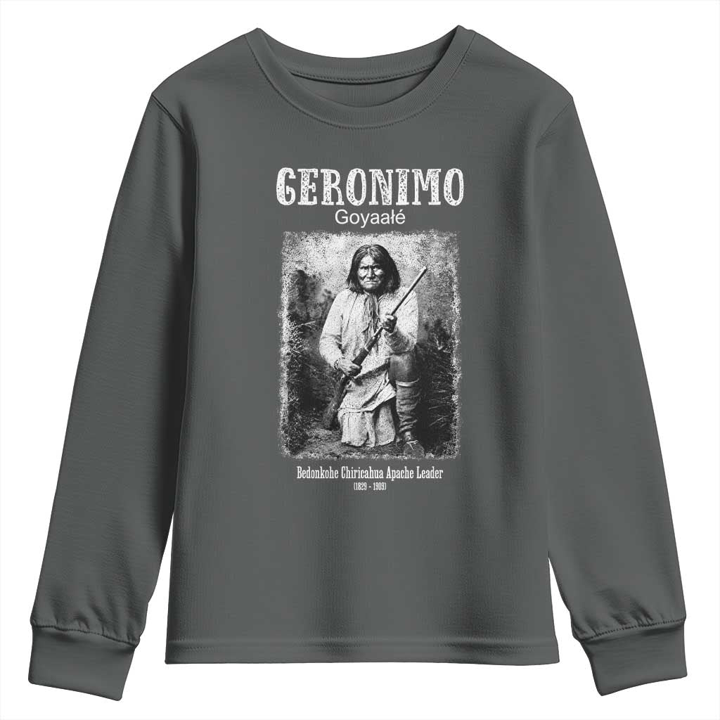 Geronimo Apache Leader American Indian History Youth Sweatshirt