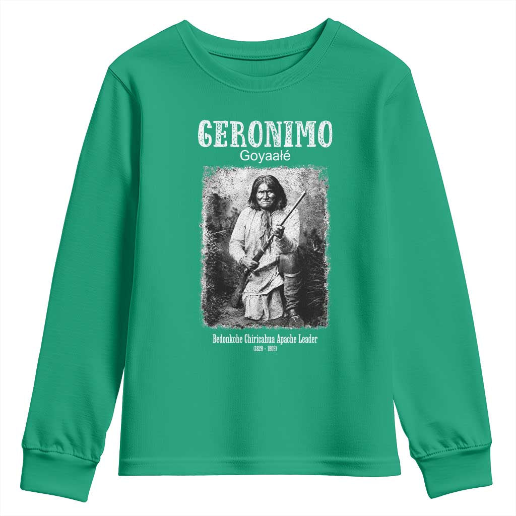 Geronimo Apache Leader American Indian History Youth Sweatshirt