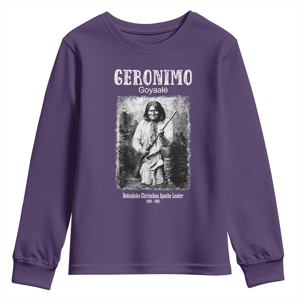 Geronimo Apache Leader American Indian History Youth Sweatshirt