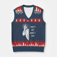That's Not What I Said V-Neck Knit Sweater Vest Funny Christian Jesus Sarcastic Quote