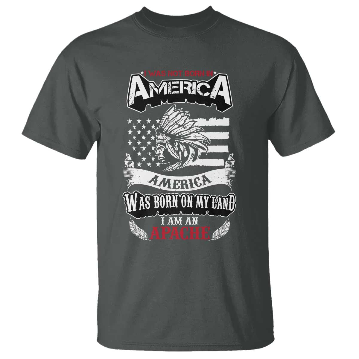 Apache Tribe Native American Indian Pride T Shirt I Was Not Born In America