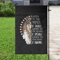 Native American Indian Wolf Saying Listen to The Wind Garden Flag