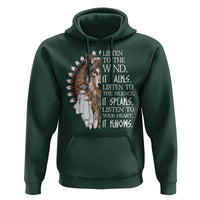 Native American Indian Wolf Saying Listen to The Wind Hoodie