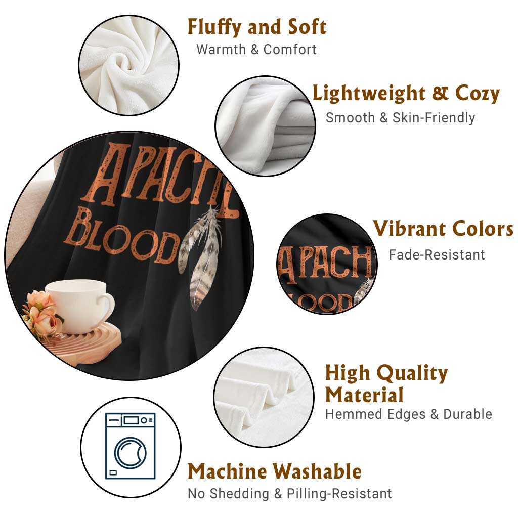 Apache Blood Roots for Proud Native American Peoples Throw Blanket