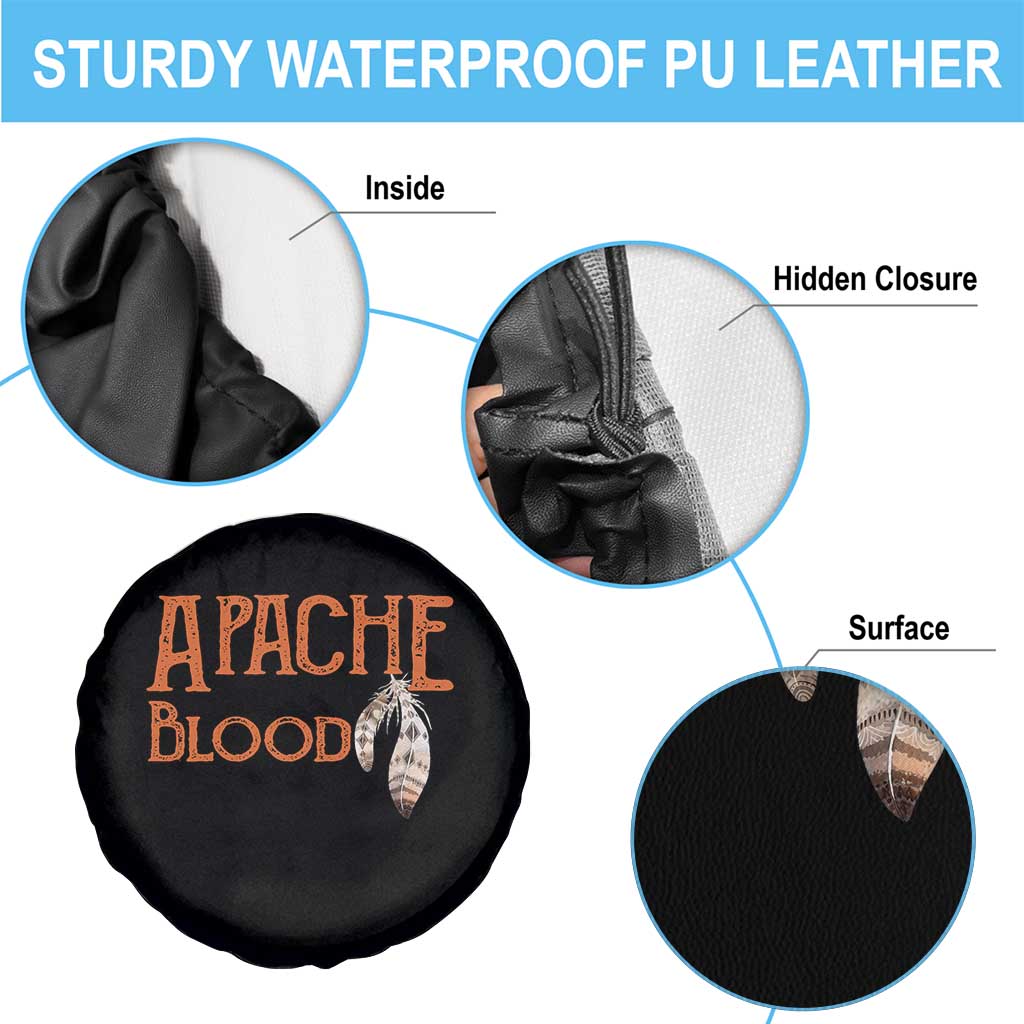 Apache Blood Roots for Proud Native American Peoples Spare Tire Cover