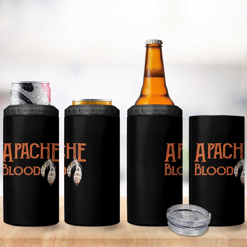 Apache Blood Roots for Proud Native American Peoples 4 in 1 Can Cooler Tumbler