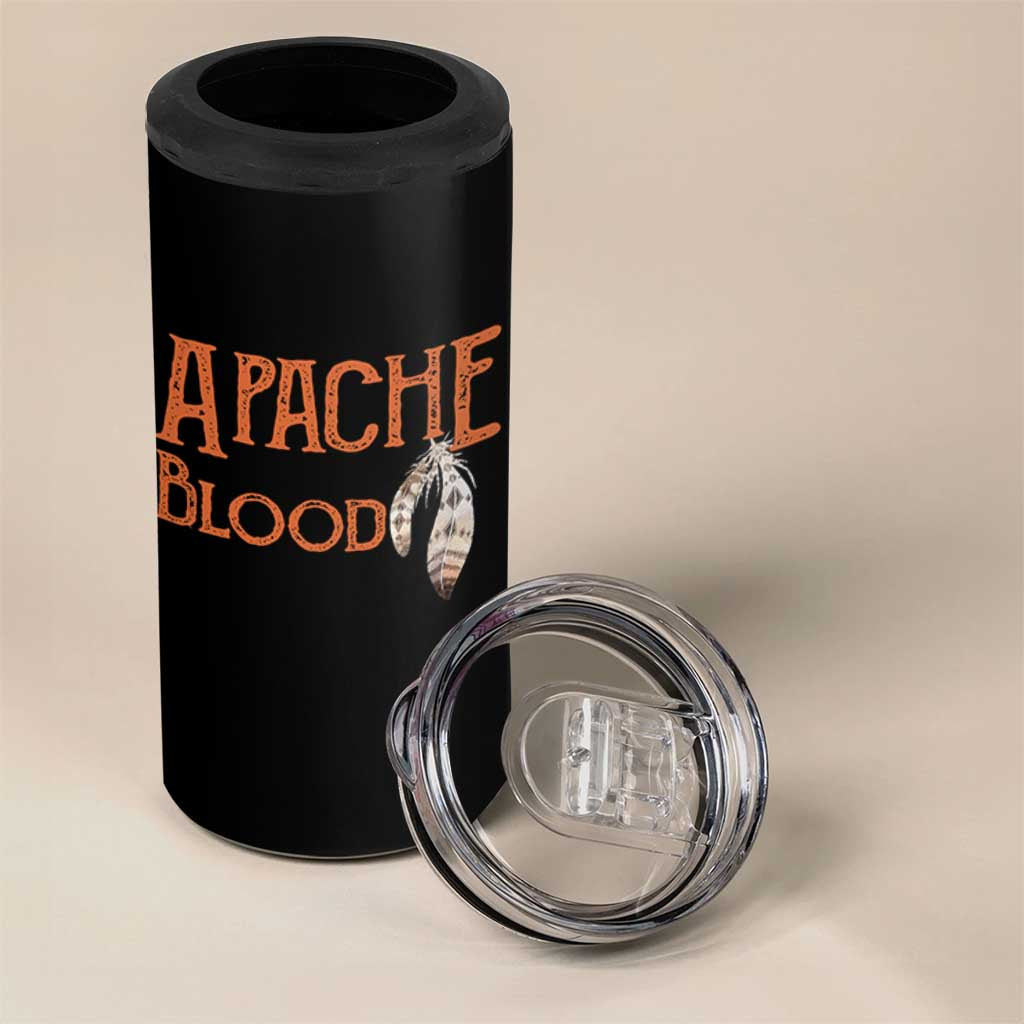 Apache Blood Roots for Proud Native American Peoples 4 in 1 Can Cooler Tumbler
