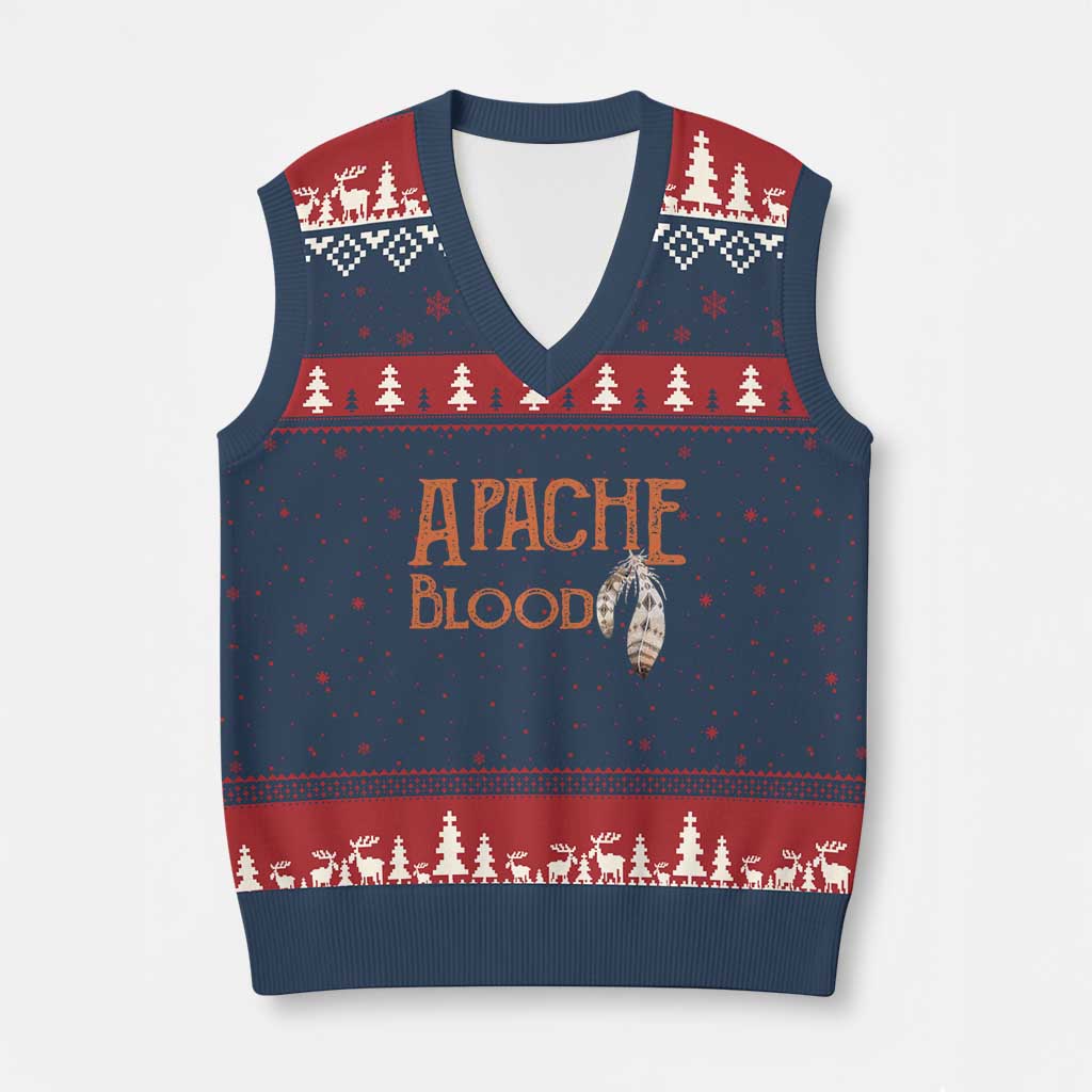 Apache Blood Roots for Proud Native American Peoples V-Neck Knit Sweater Vest