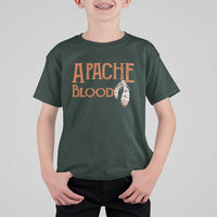Apache Blood Roots for Proud Native American Peoples T Shirt For Kid