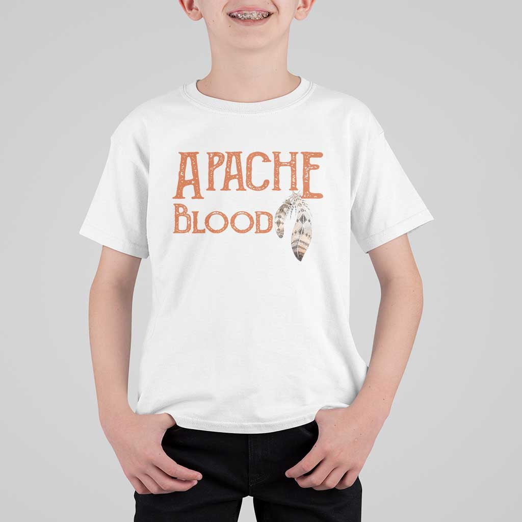 Apache Blood Roots for Proud Native American Peoples T Shirt For Kid