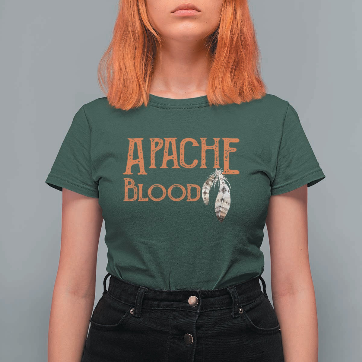 Apache Blood Roots for Proud Native American Peoples T Shirt For Women