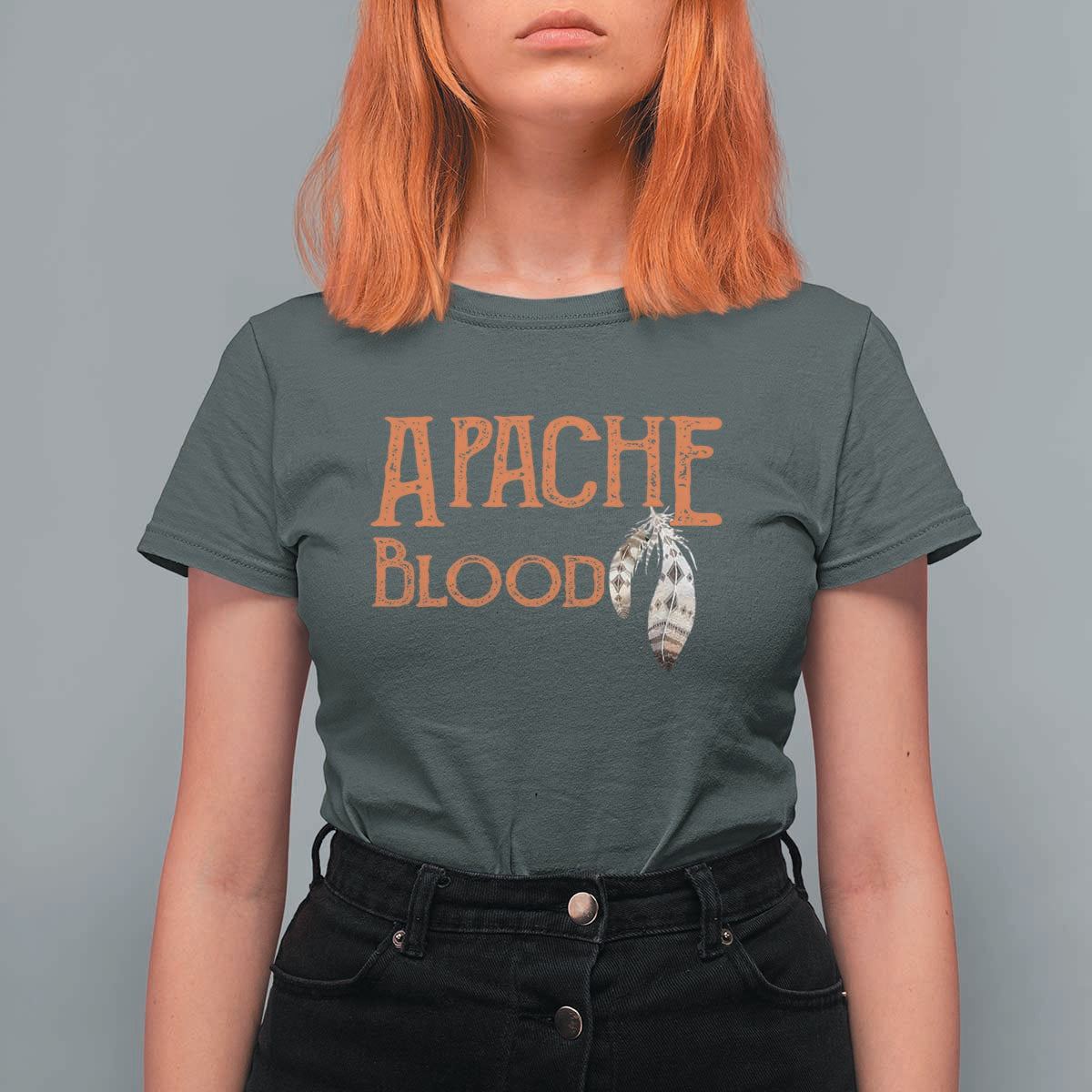 Apache Blood Roots for Proud Native American Peoples T Shirt For Women
