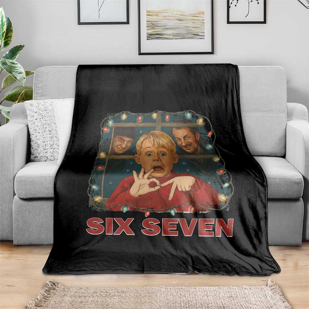 67 Six Seven Christmas Meme Throw Blanket Funny Family Xmas Movie - Wonder Print Shop