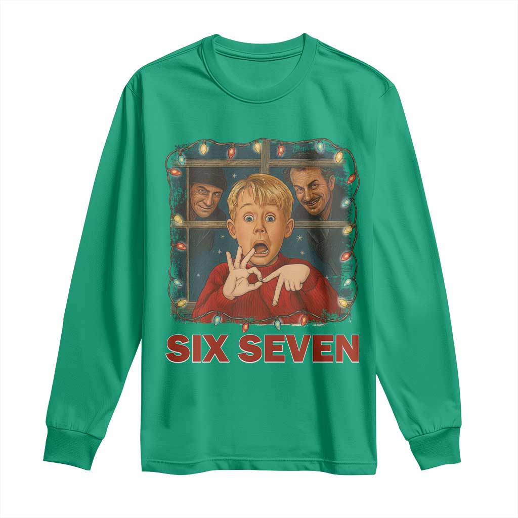 67 Six Seven Christmas Meme Long Sleeve Shirt Funny Family Xmas Movie - Wonder Print Shop