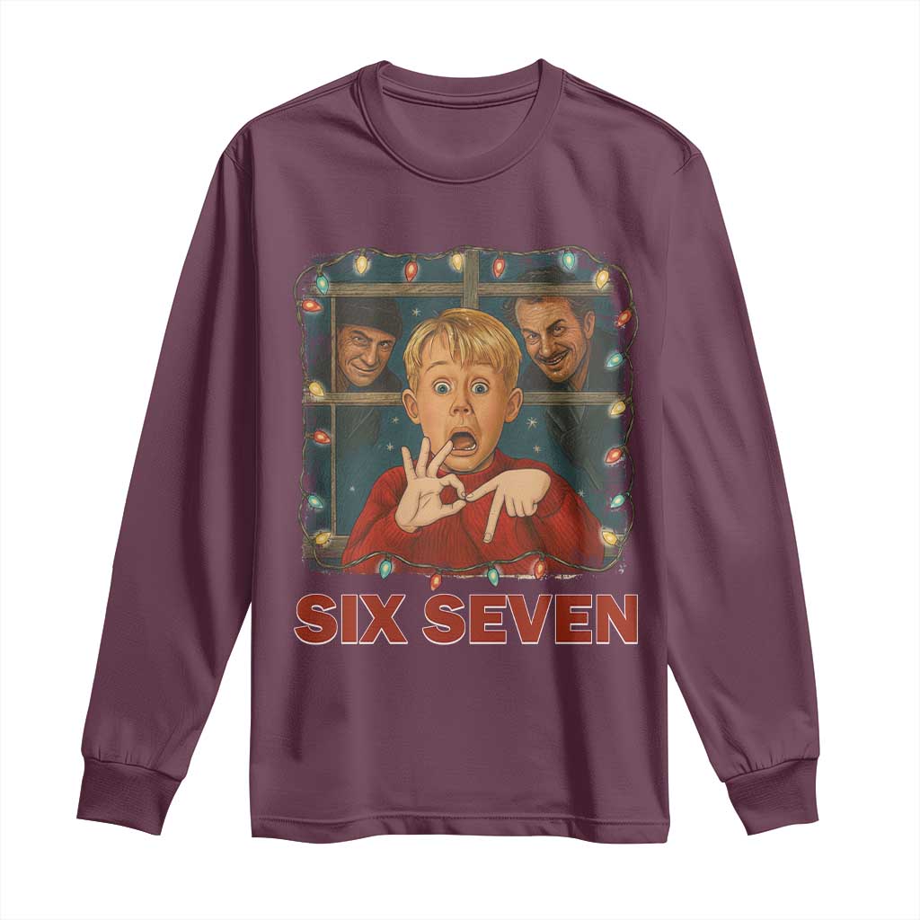 67 Six Seven Christmas Meme Long Sleeve Shirt Funny Family Xmas Movie - Wonder Print Shop