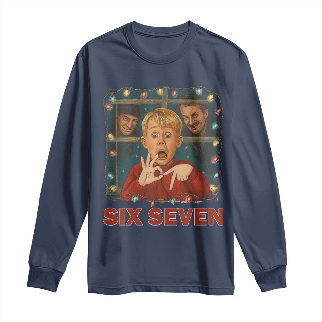 67 Six Seven Christmas Meme Long Sleeve Shirt Funny Family Xmas Movie - Wonder Print Shop