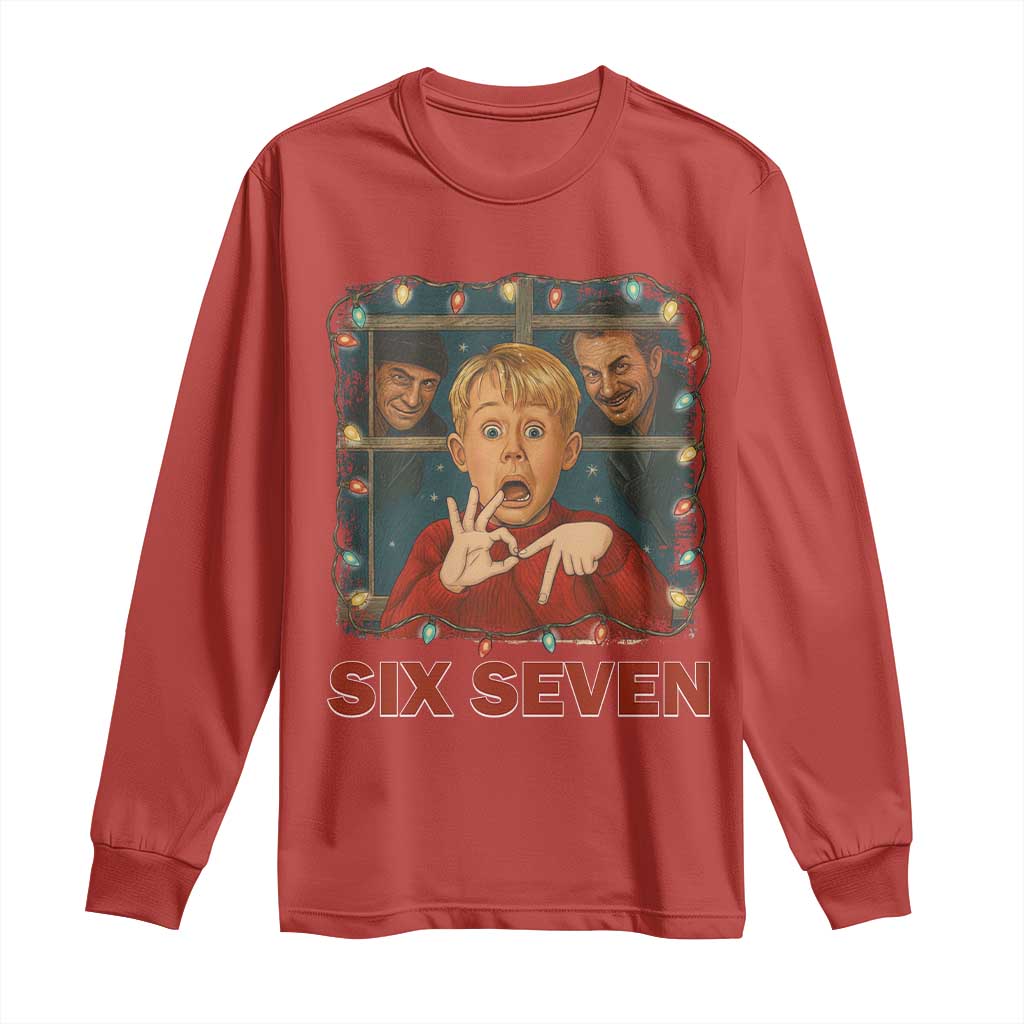 67 Six Seven Christmas Meme Long Sleeve Shirt Funny Family Xmas Movie - Wonder Print Shop