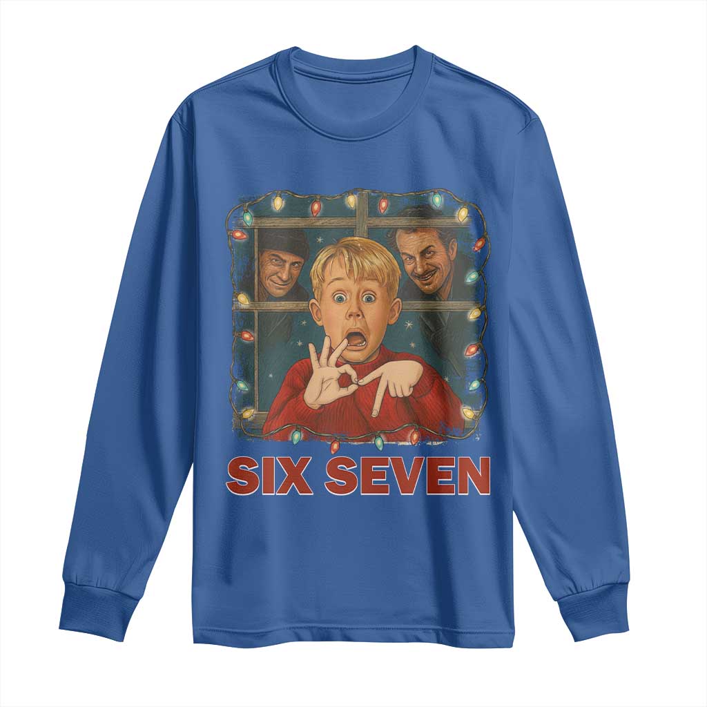 67 Six Seven Christmas Meme Long Sleeve Shirt Funny Family Xmas Movie - Wonder Print Shop