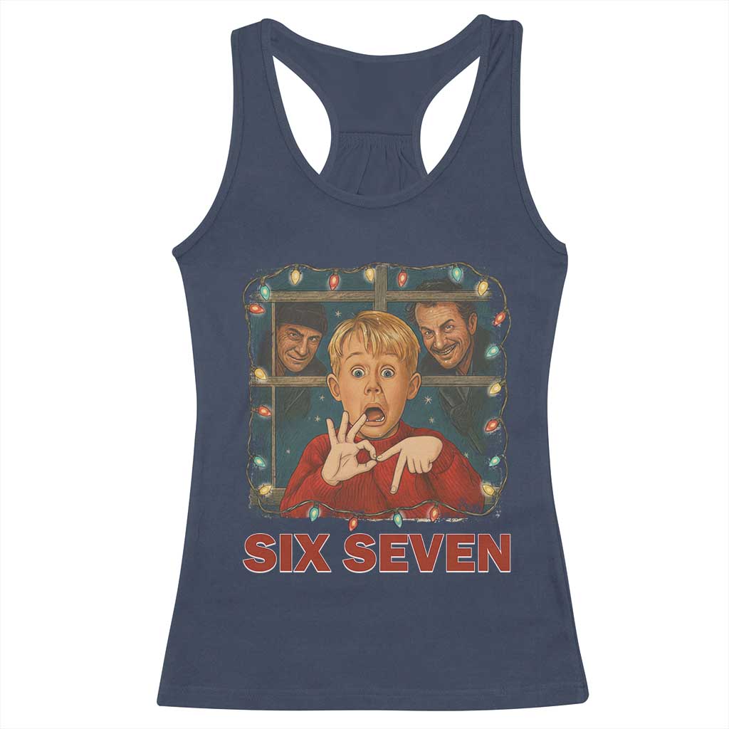 67 Six Seven Christmas Meme Racerback Tank Top Funny Family Xmas Movie - Wonder Print Shop