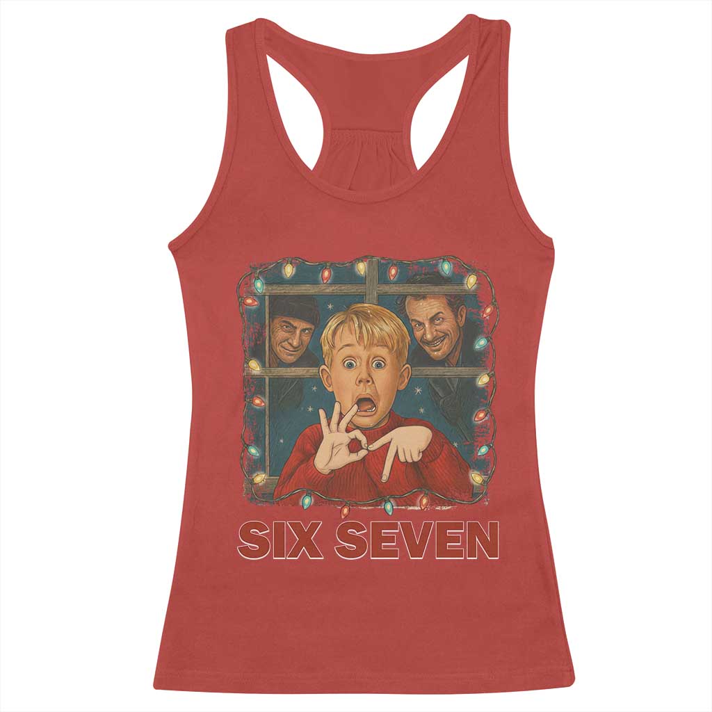 67 Six Seven Christmas Meme Racerback Tank Top Funny Family Xmas Movie - Wonder Print Shop