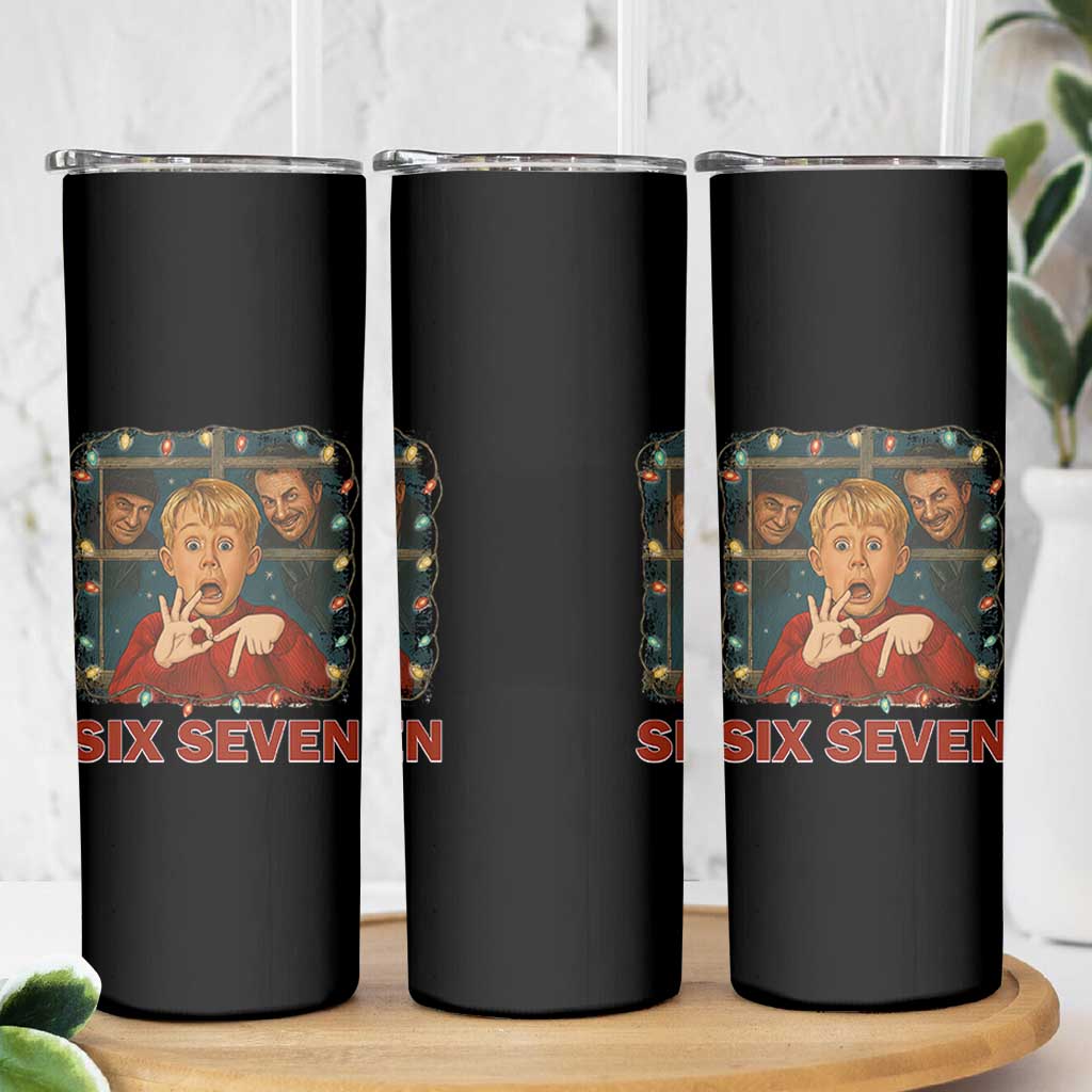 67 Six Seven Christmas Meme Skinny Tumbler Funny Family Xmas Movie - Wonder Print Shop