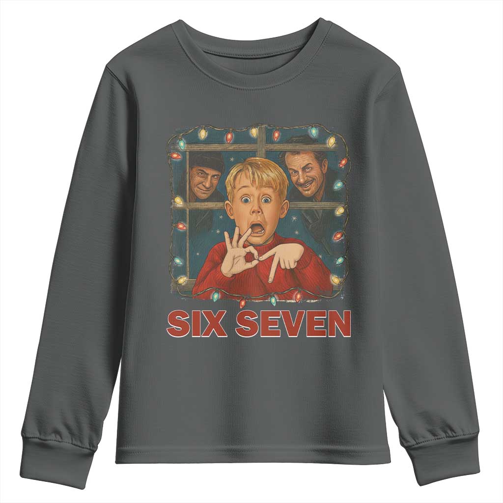67 Six Seven Christmas Meme Youth Sweatshirt Funny Family Xmas Movie - Wonder Print Shop