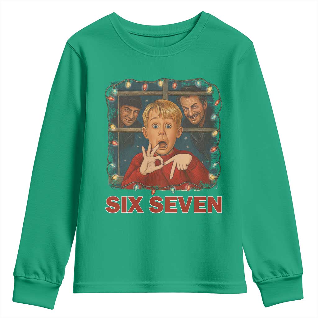 67 Six Seven Christmas Meme Youth Sweatshirt Funny Family Xmas Movie - Wonder Print Shop