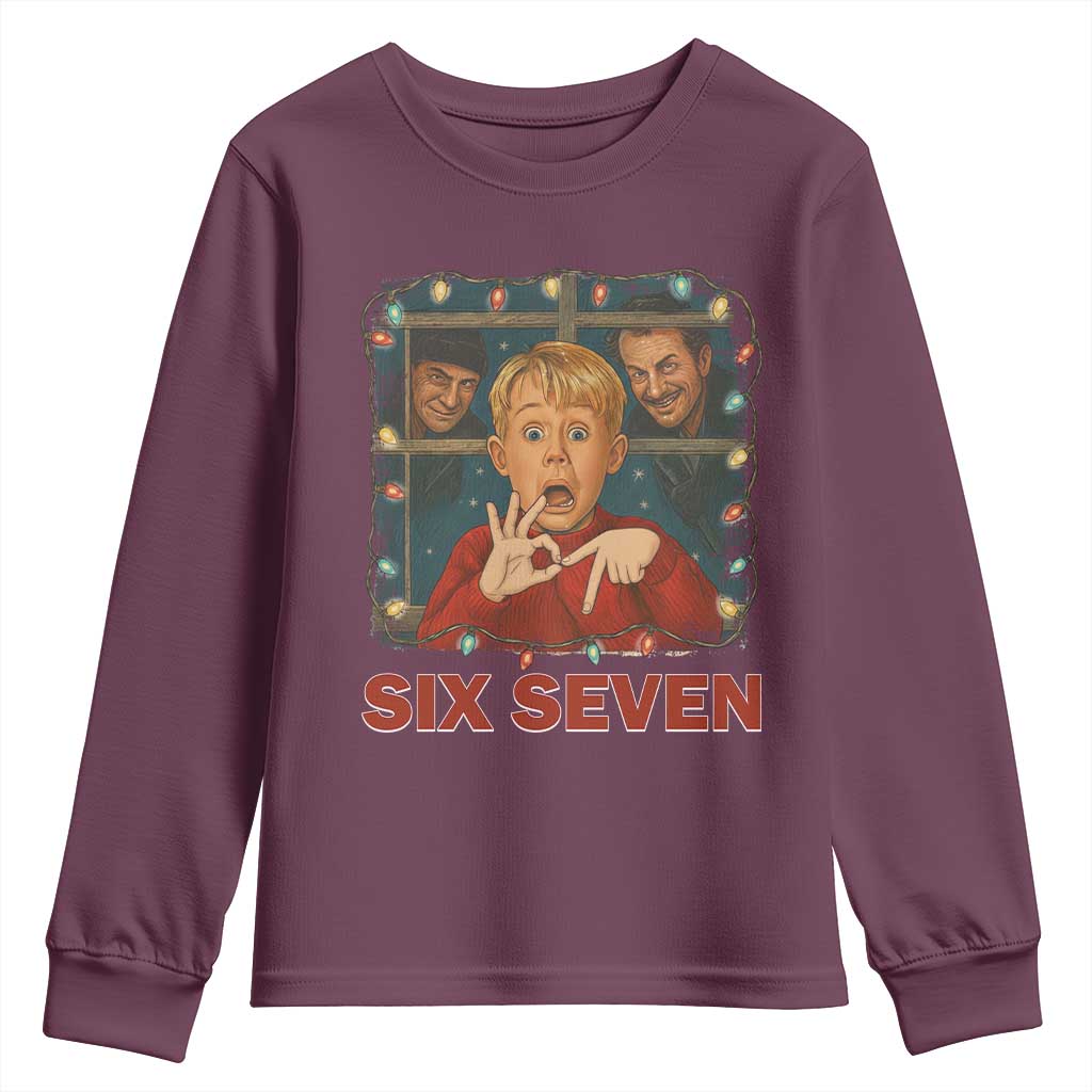 67 Six Seven Christmas Meme Youth Sweatshirt Funny Family Xmas Movie - Wonder Print Shop
