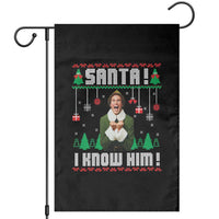 Santa I Know Him Garden Flag Funny Elf Christmas - Wonder Print Shop
