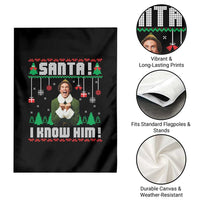Santa I Know Him Garden Flag Funny Elf Christmas - Wonder Print Shop