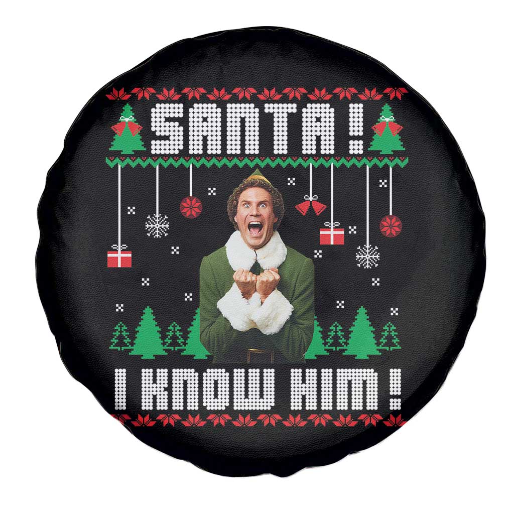 Santa I Know Him Spare Tire Cover Funny Elf Christmas - Wonder Print Shop