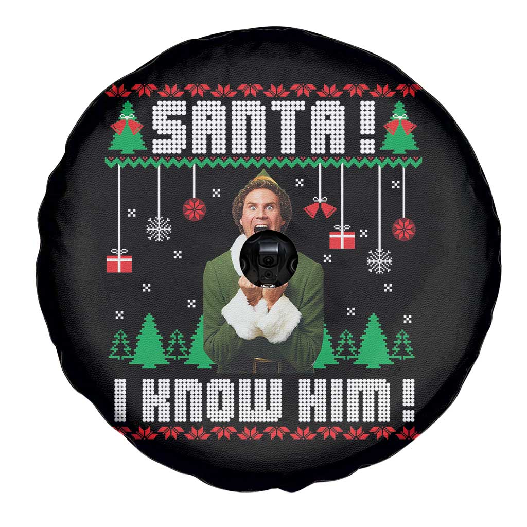 Santa I Know Him Spare Tire Cover Funny Elf Christmas - Wonder Print Shop