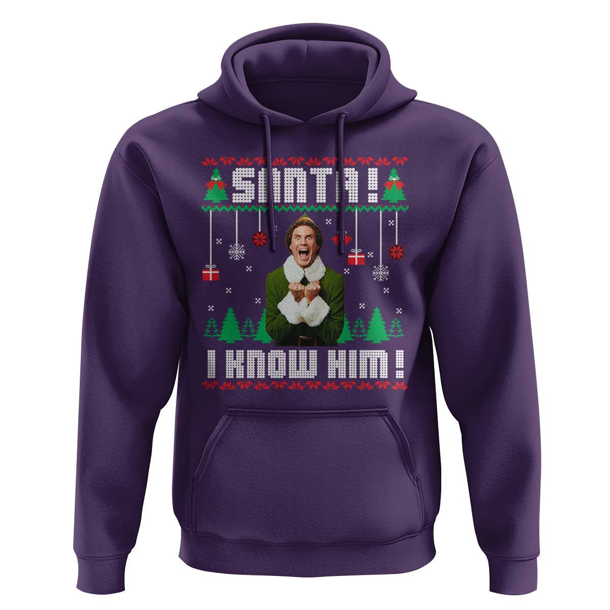 Santa I Know Him Hoodie Funny Elf Christmas - Wonder Print Shop
