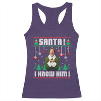 Santa I Know Him Racerback Tank Top Funny Elf Christmas - Wonder Print Shop