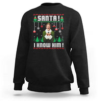 Santa I Know Him Sweatshirt Funny Elf Christmas - Wonder Print Shop
