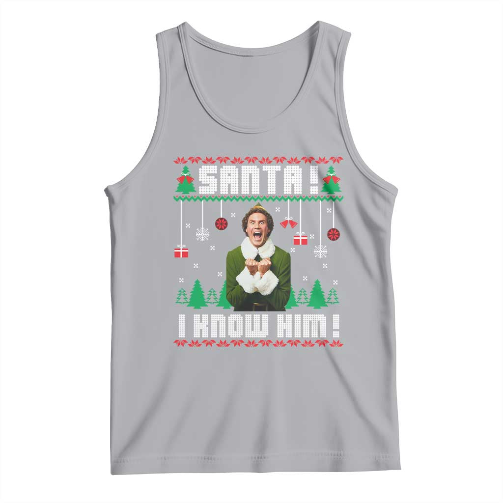 Santa I Know Him Tank Top Funny Elf Christmas - Wonder Print Shop