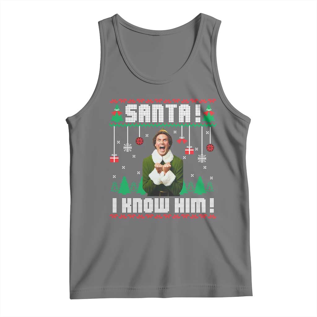 Santa I Know Him Tank Top Funny Elf Christmas - Wonder Print Shop