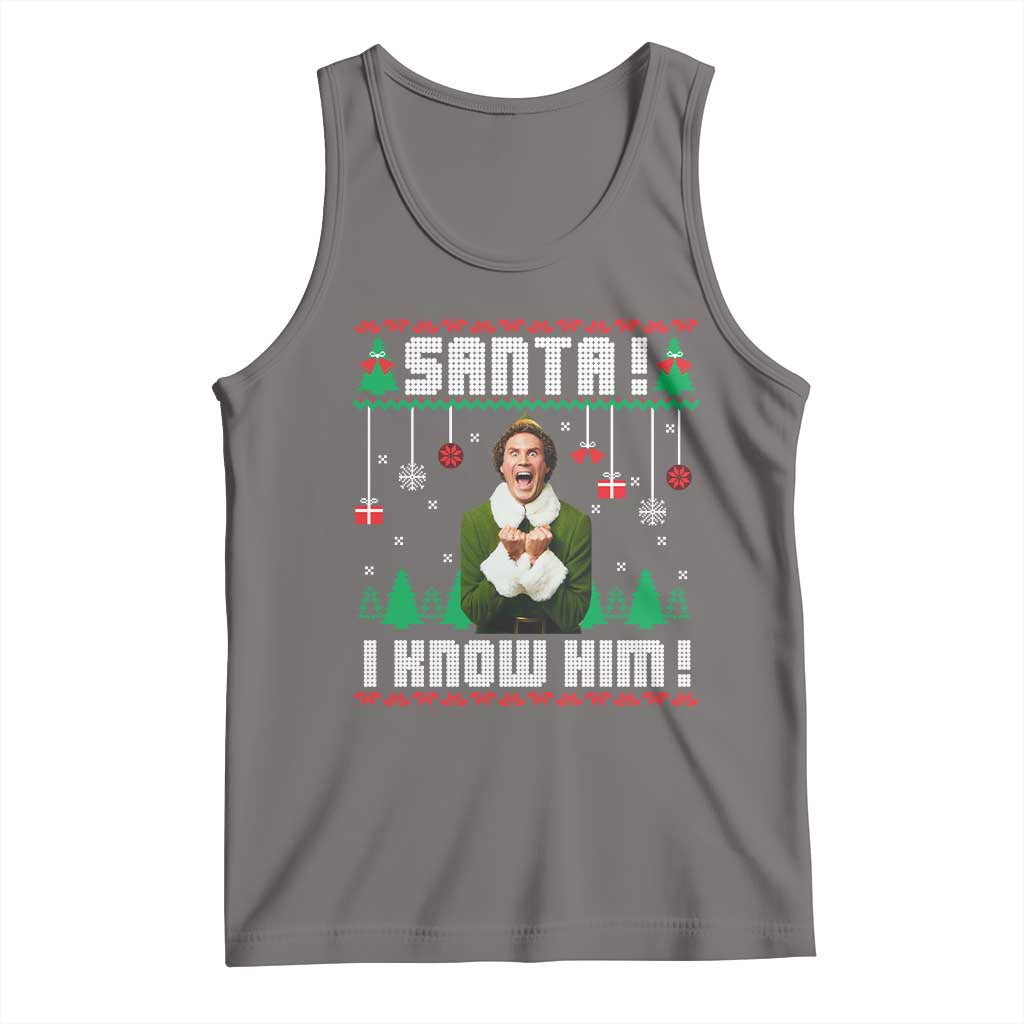 Santa I Know Him Tank Top Funny Elf Christmas - Wonder Print Shop