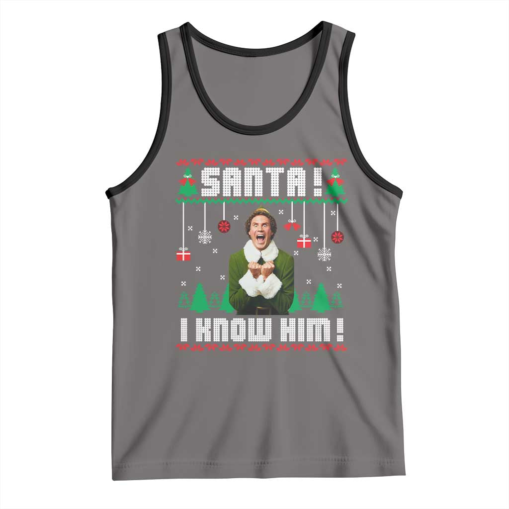 Santa I Know Him Tank Top Funny Elf Christmas - Wonder Print Shop