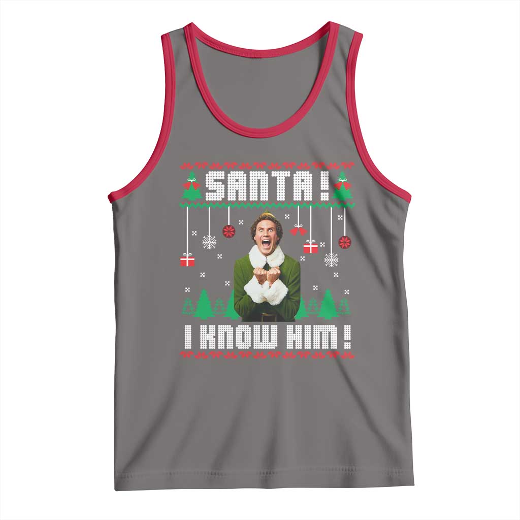 Santa I Know Him Tank Top Funny Elf Christmas - Wonder Print Shop