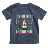 Santa I Know Him Toddler T Shirt Funny Elf Christmas - Wonder Print Shop