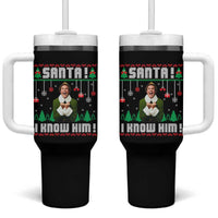 Santa I Know Him Tumbler With Handle Funny Elf Christmas - Wonder Print Shop
