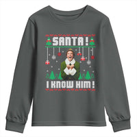Santa I Know Him Youth Sweatshirt Funny Elf Christmas - Wonder Print Shop
