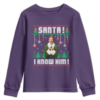 Santa I Know Him Youth Sweatshirt Funny Elf Christmas - Wonder Print Shop