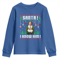 Santa I Know Him Youth Sweatshirt Funny Elf Christmas - Wonder Print Shop