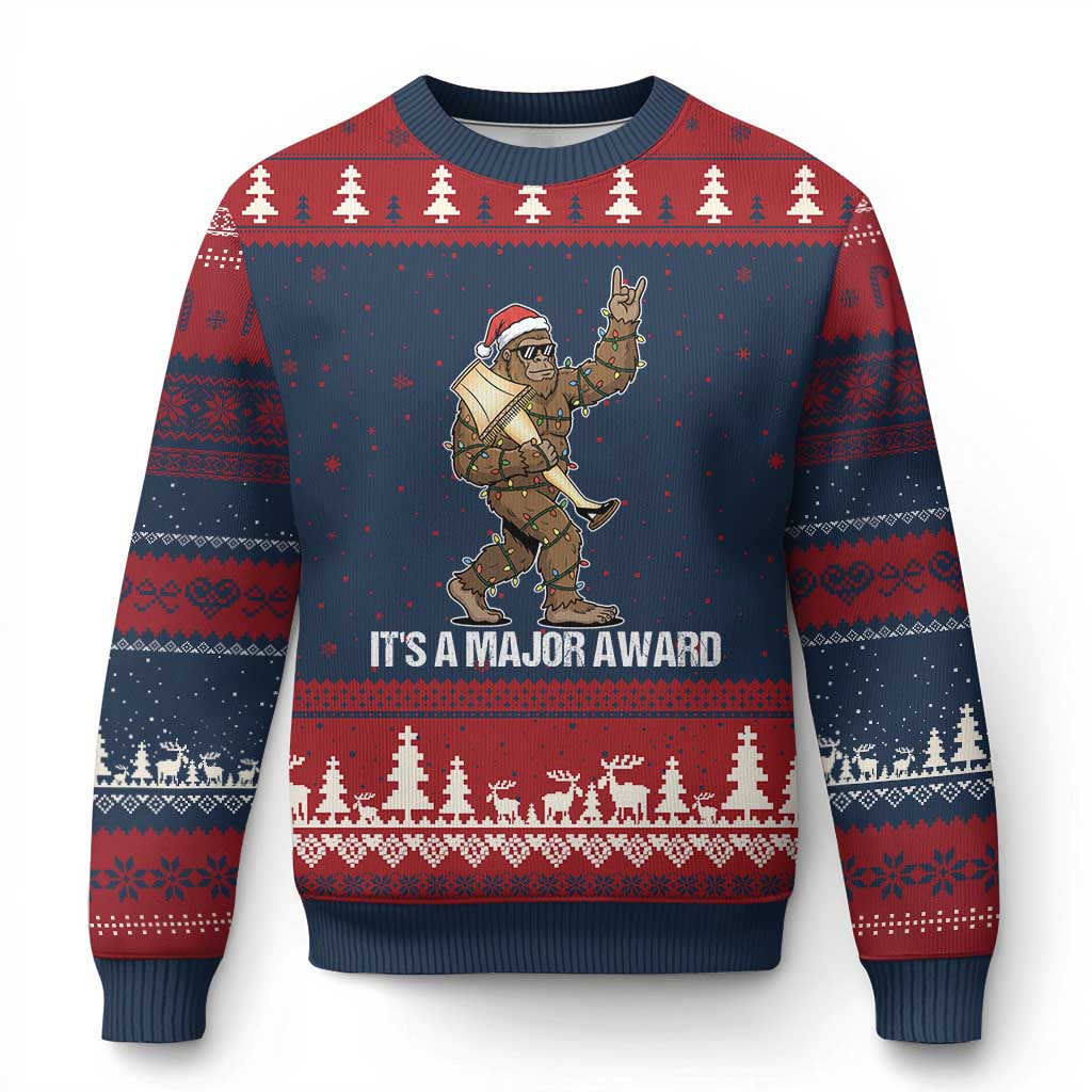 Leg Lamp Xmas Ugly Christmas Sweater Funny Bigfoot Fra Gee Leh Xmas - Wonder Print Shop