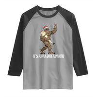 Leg Lamp Christmas Raglan Shirt Funny Bigfoot Fra Gee Leh Xmas - Wonder Print Shop