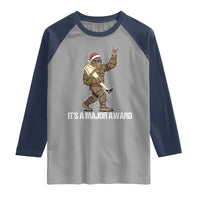 Leg Lamp Christmas Raglan Shirt Funny Bigfoot Fra Gee Leh Xmas - Wonder Print Shop