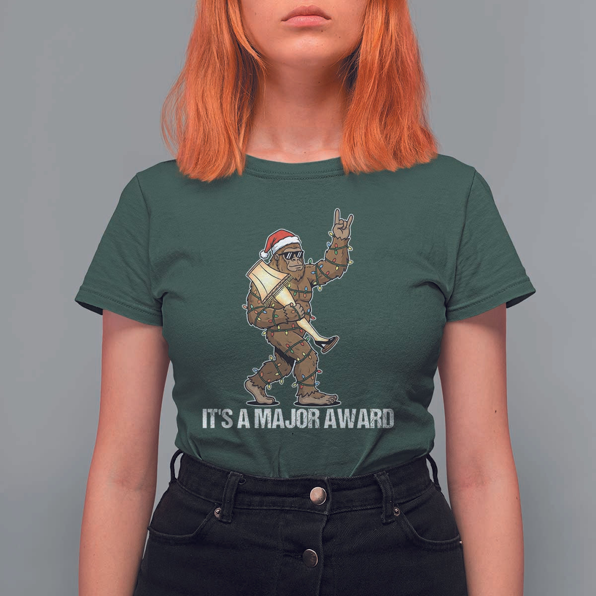 Leg Lamp Christmas T Shirt For Women Funny Bigfoot Fra Gee Leh Xmas - Wonder Print Shop